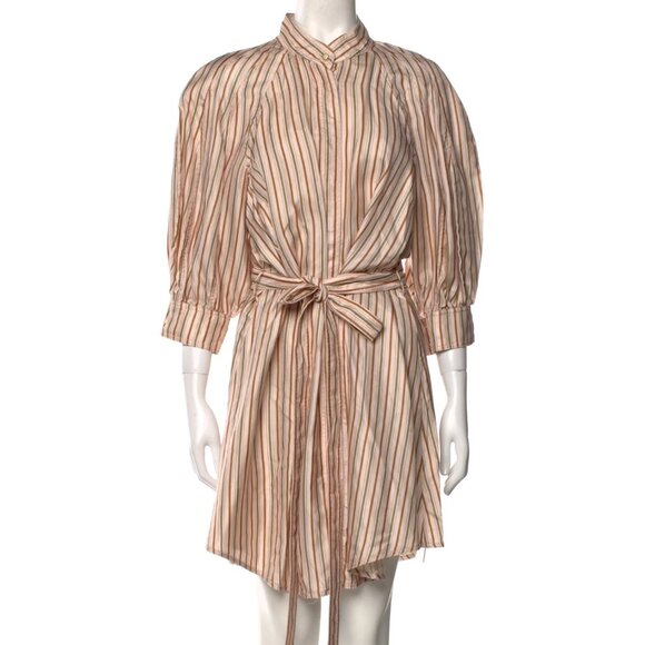Zimmermann Painted Heart Silk Stripe Dress 1 small mini - Picture 2 of 8